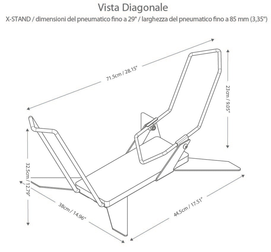 Dimensioni supporto da pavimento X-STAND