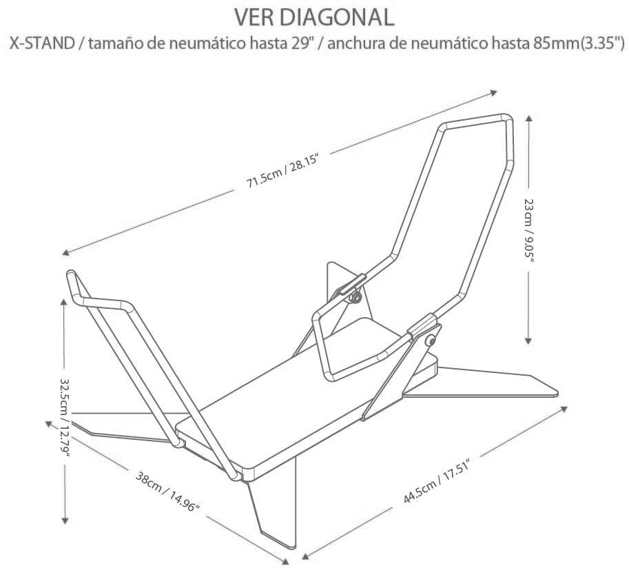 Dimensiones soporte de suelo X-STAND